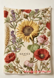 Gucci Sunflower throw Blanket Rustic Floral Harvest Art IMG_2763